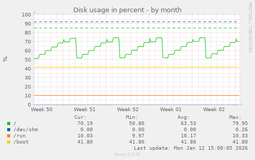 Disk usage in percent